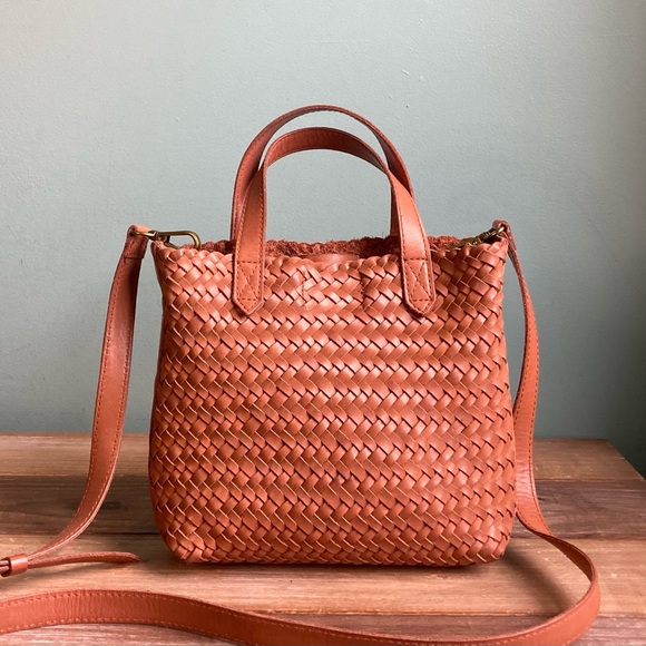 Madewell Handbags - Madewell The Small Transport Crossbody Bag Woven Leather Edition